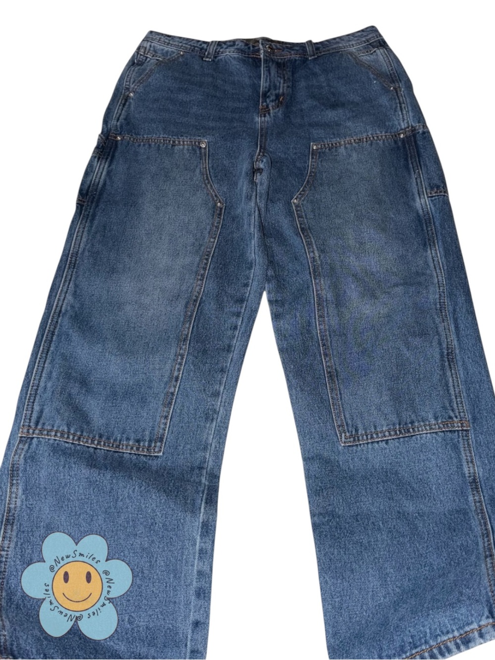Monkey Ride ~ Jeans ~ Relaxed ~ Mid-Blue Denim ~ Carpenter-Style ~ Wide Legged